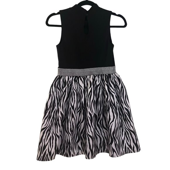 Girl's Pink & Violet Sleeveless Fit & Flare Dress In Zebra‎ Size 12 - Picture 2 of 4